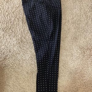 Black polka dot ankle pants